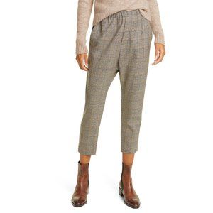 NWT Nili Lotan Delancy Checked Wool Pants, Size 2
